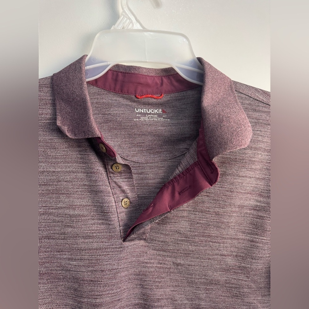 UNTUCKit Men's Short Sleeve Polo Shirt Hannifer 40495 Purple Size Large - Picture 7 of 7